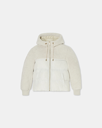 Mey coat Short ecru bi-material coat ZAPA