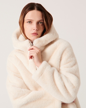 Macey coat Short ecru coat ZAPA