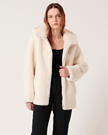 Macey coat Short ecru coat ZAPA