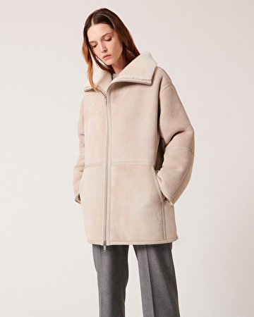 Maya coat Ecru wool coat ZAPA