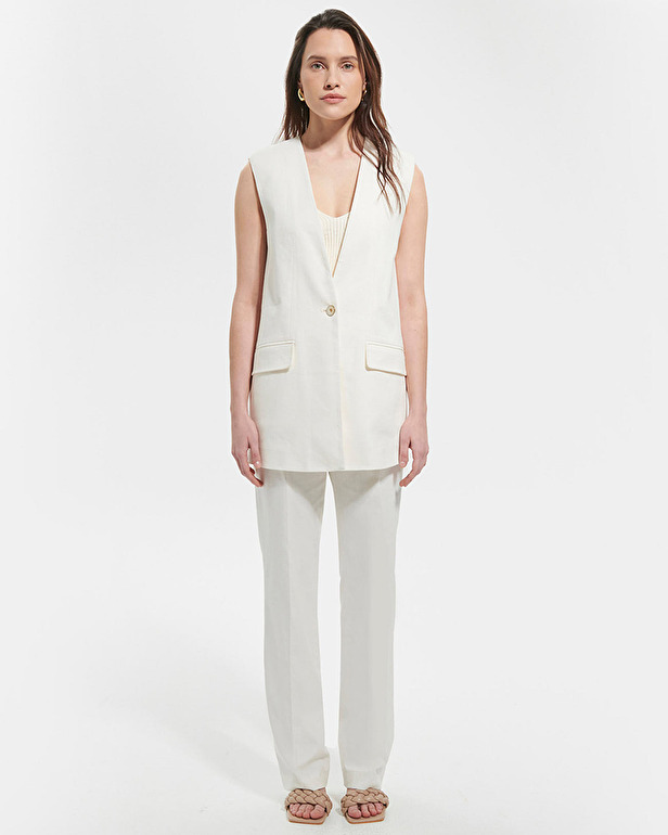 Vina jacket Ecru sleeveless jacket ZAPA
