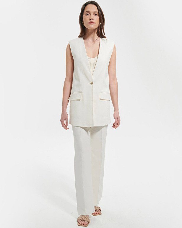 Vina jacket Ecru sleeveless jacket ZAPA