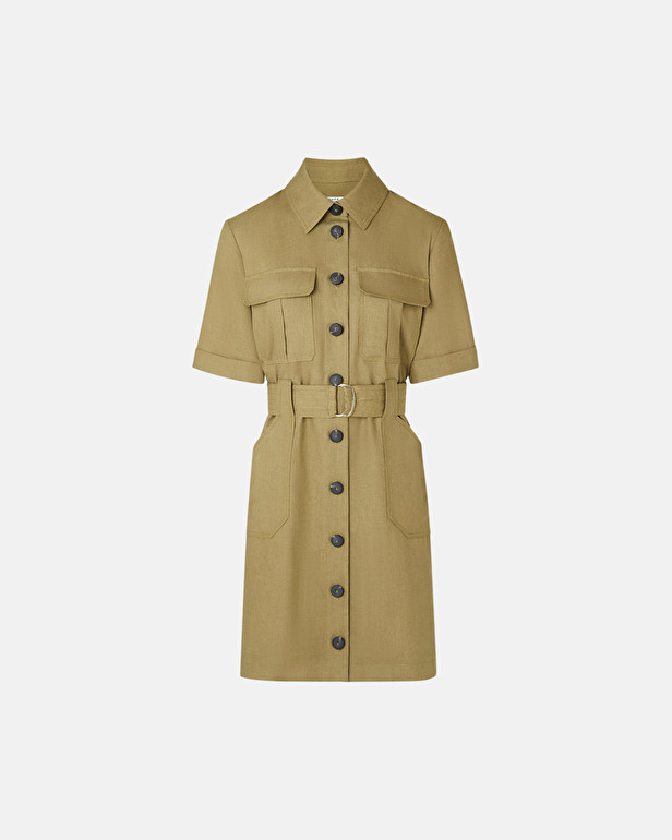 Royette dress Khaki safari dress ZAPA