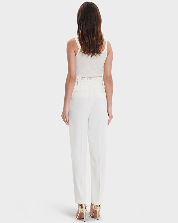 Patricia pants Ecru crepe straight-leg pants ZAPA