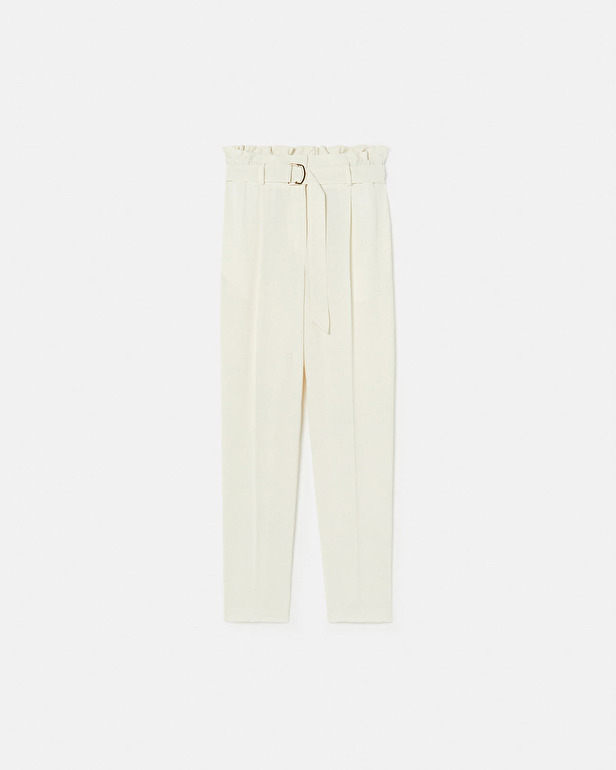 Patricia pants Ecru crepe straight-leg pants ZAPA