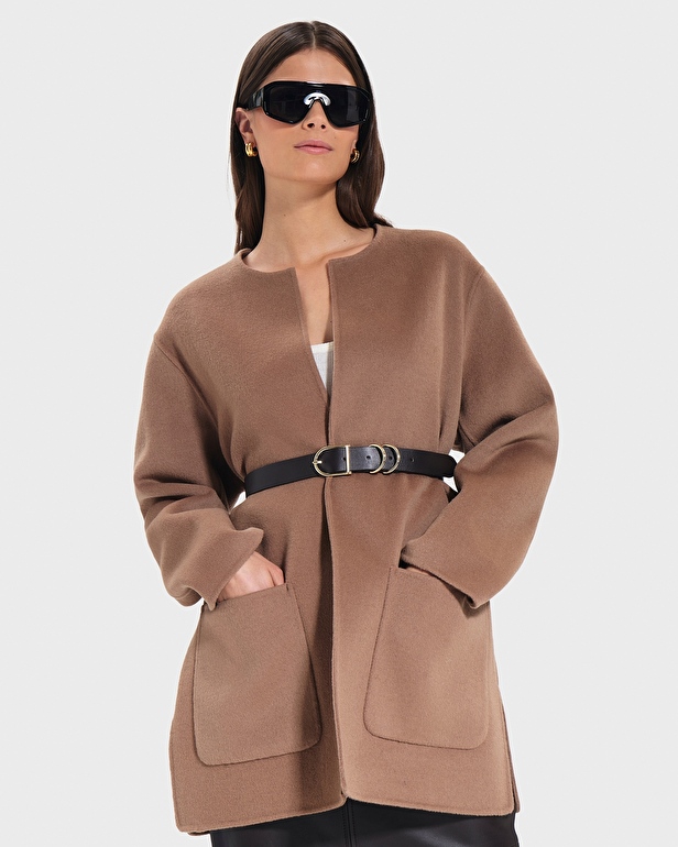 Clelia Belt Chocolate Smooth Belt ZAPA
