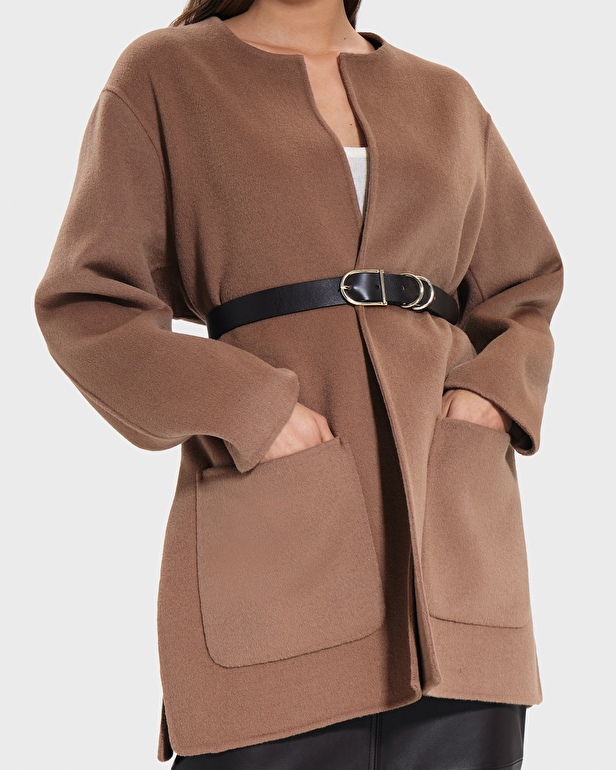 Clelia Belt Chocolate Smooth Belt ZAPA