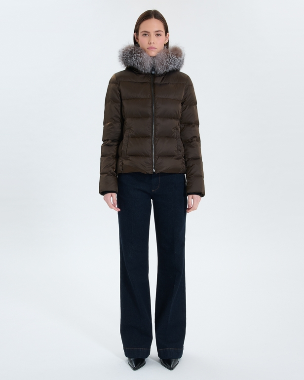 Daly down jacket Short khaki furry down jacket ZAPA