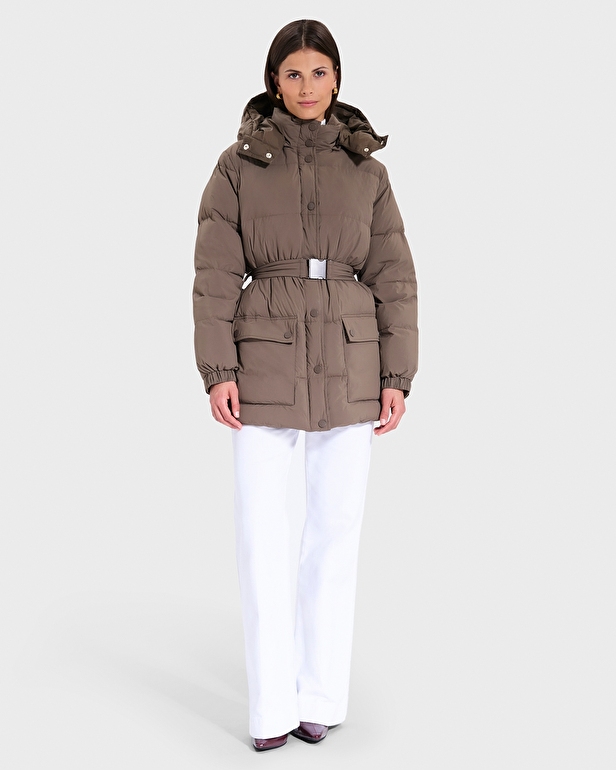 Dilek Down Jacket Khaki Fitted Down Jacket ZAPA