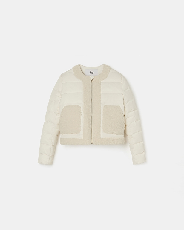D&eacute;esse coat Short ecru down jacket ZAPA