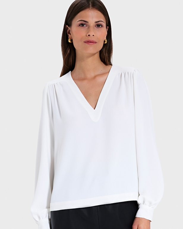 Tahiella Top Ecru Fluid Top ZAPA