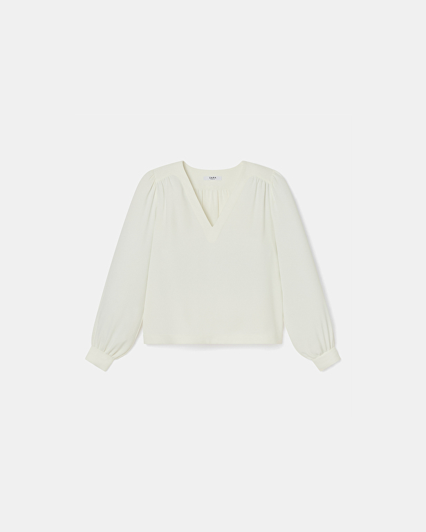 Tahiella Top Ecru Fluid Top ZAPA