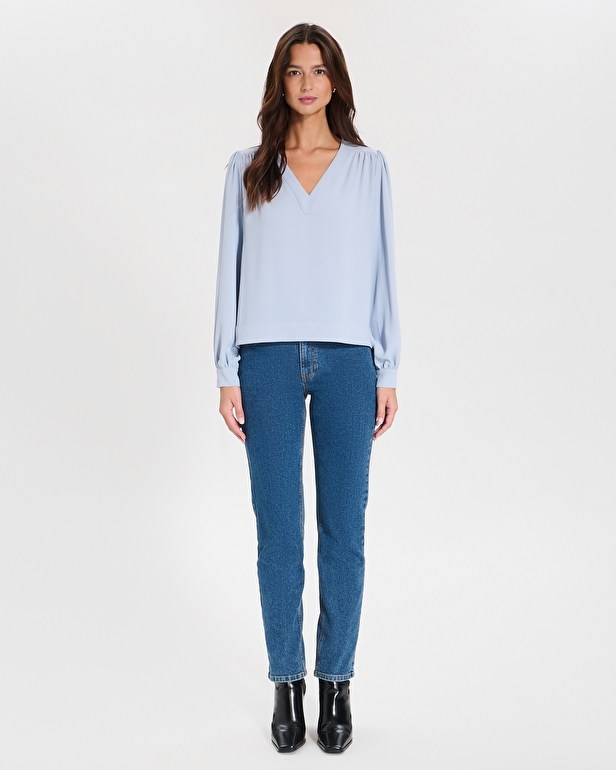 Tahiella top Sky blue fluid top ZAPA