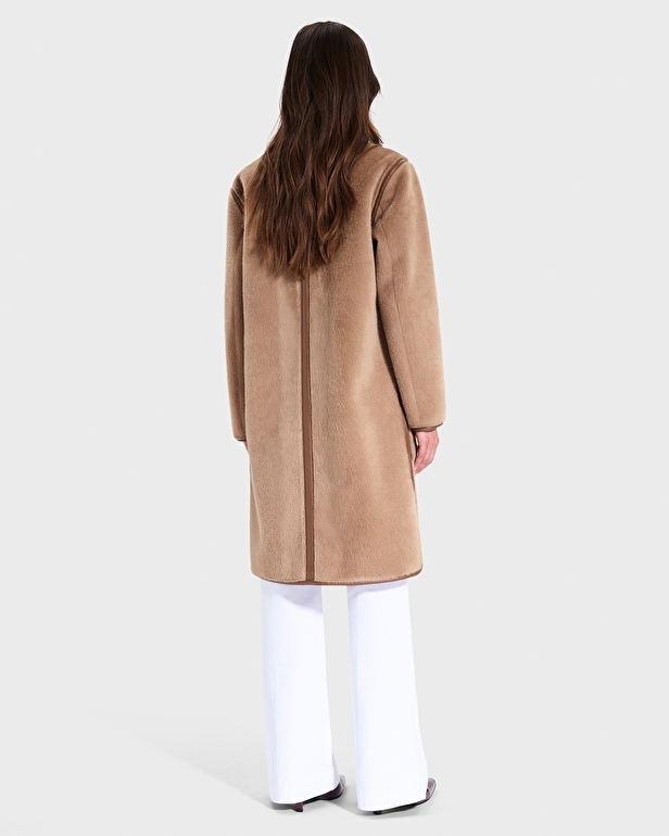Mahona Coat Camel Long Faux Fur Coat ZAPA