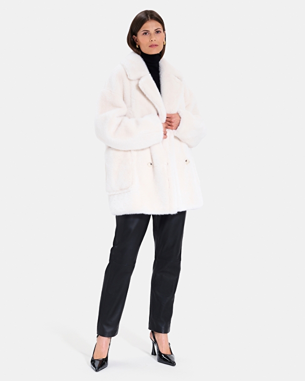 Martiala Coat Ecru Mid-Length Coat ZAPA