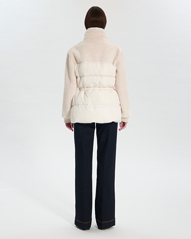 Melisse coat Short two-material ecru coat ZAPA