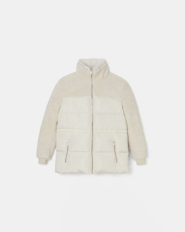 Melisse coat Short two-material ecru coat ZAPA