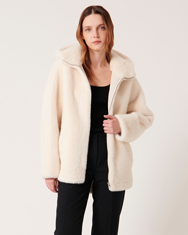 Macey coat Short ecru coat ZAPA