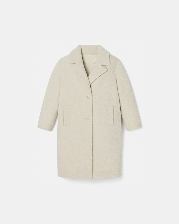 Mississippo Coat Ecru Long Faux Fur Coat ZAPA