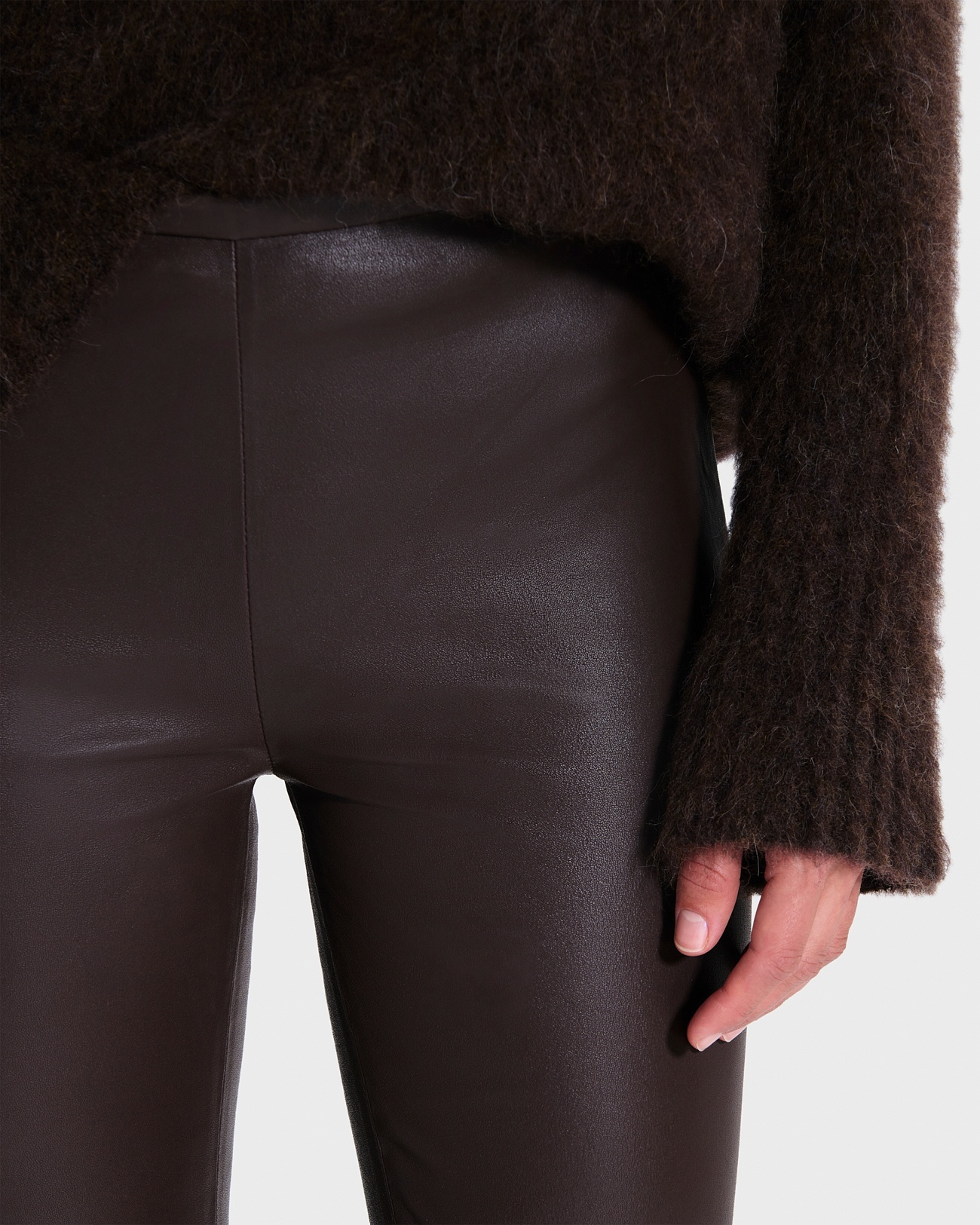 Piya Pants Chocolate Skinny Leather Pants ZAPA