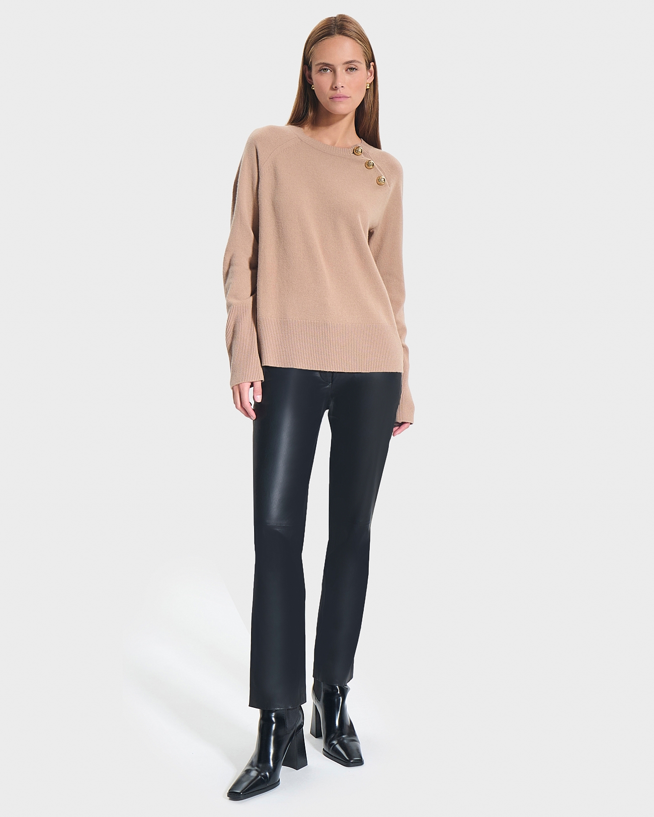 Plaisir pants Black leather straight-leg trousers ZAPA
