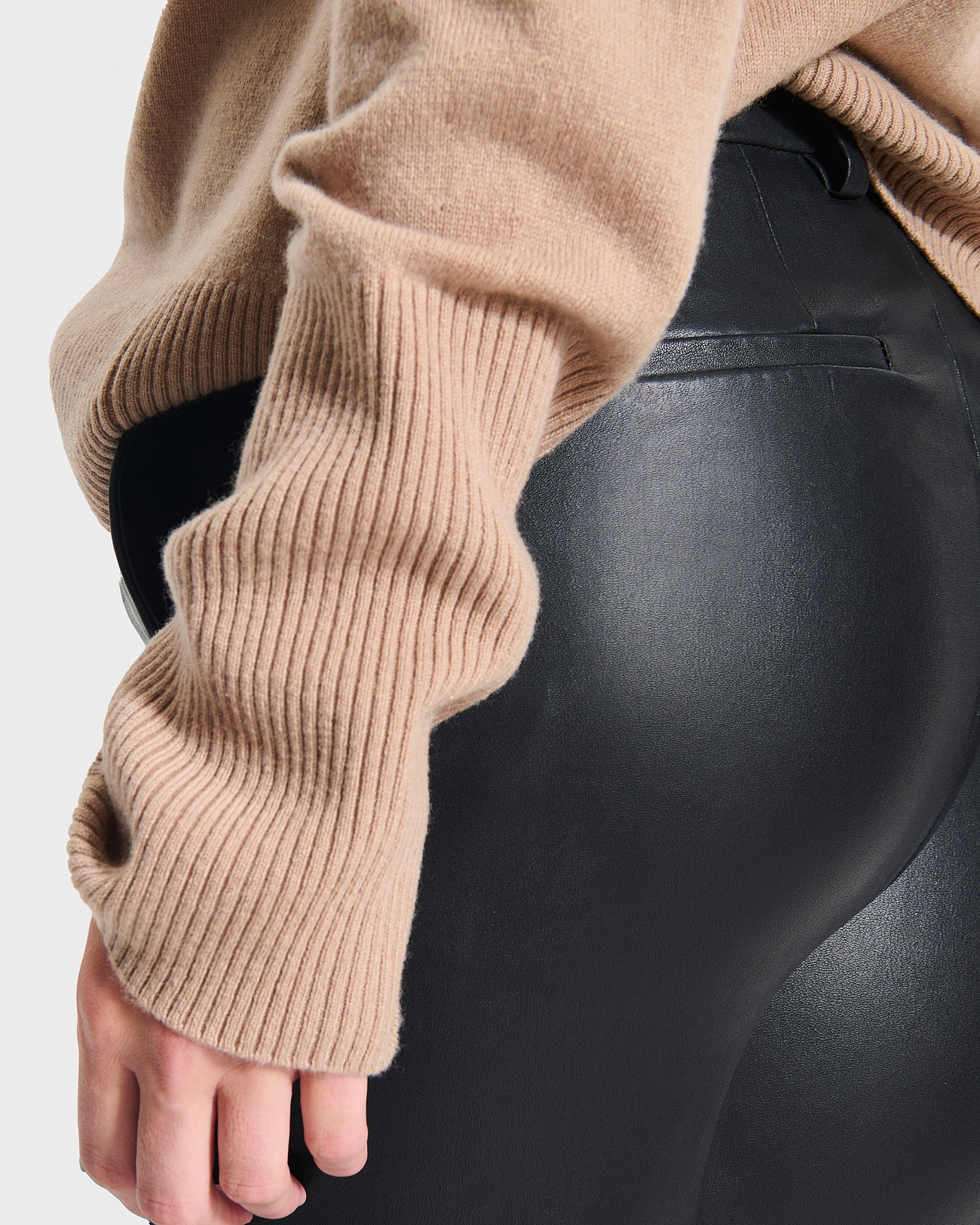 Plaisir pants Black leather straight-leg trousers ZAPA