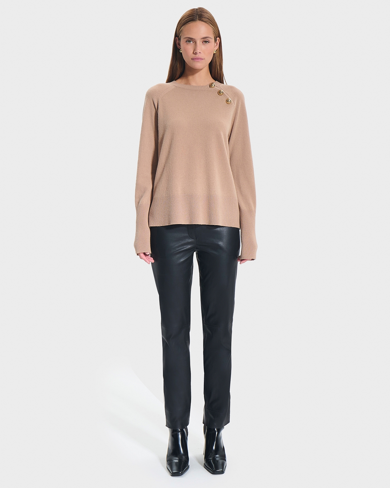 Plaisir pants Black leather straight-leg trousers ZAPA