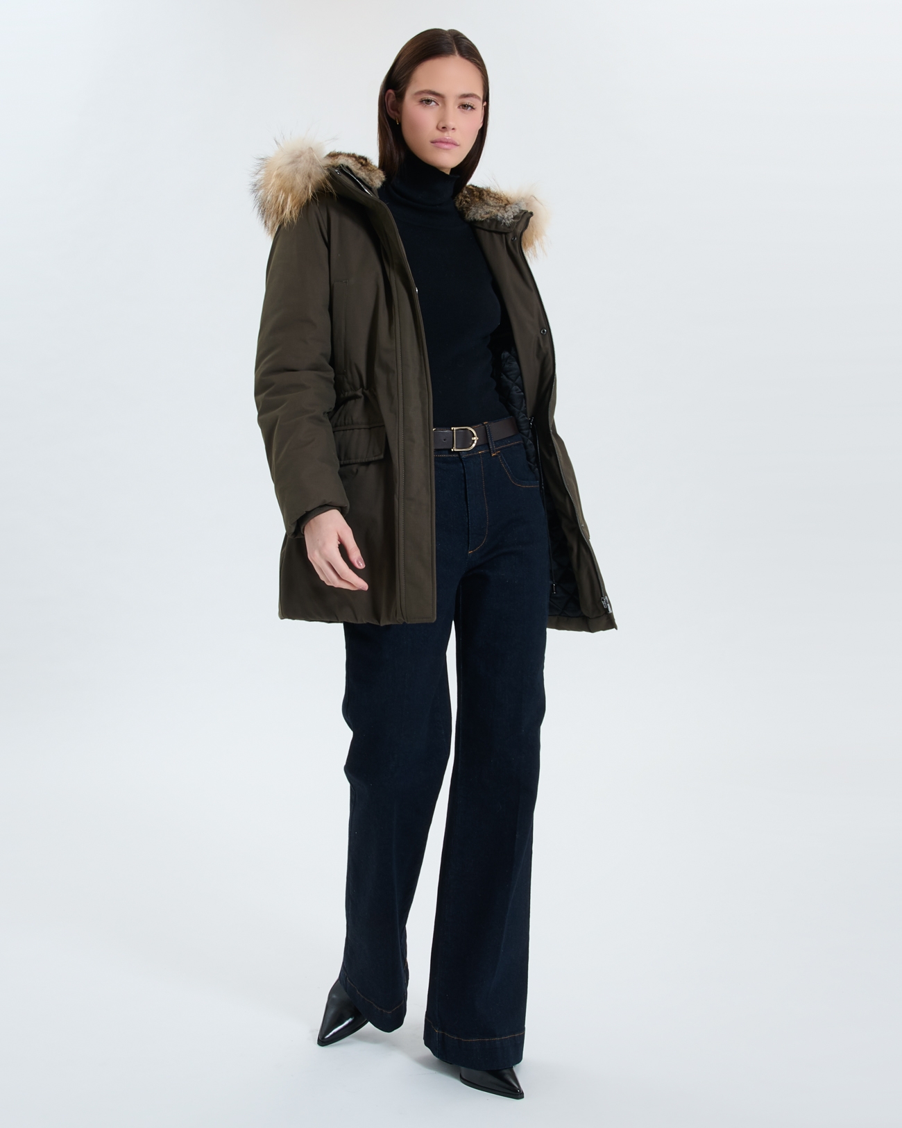 Parson Parka Khaki mid-length parka ZAPA