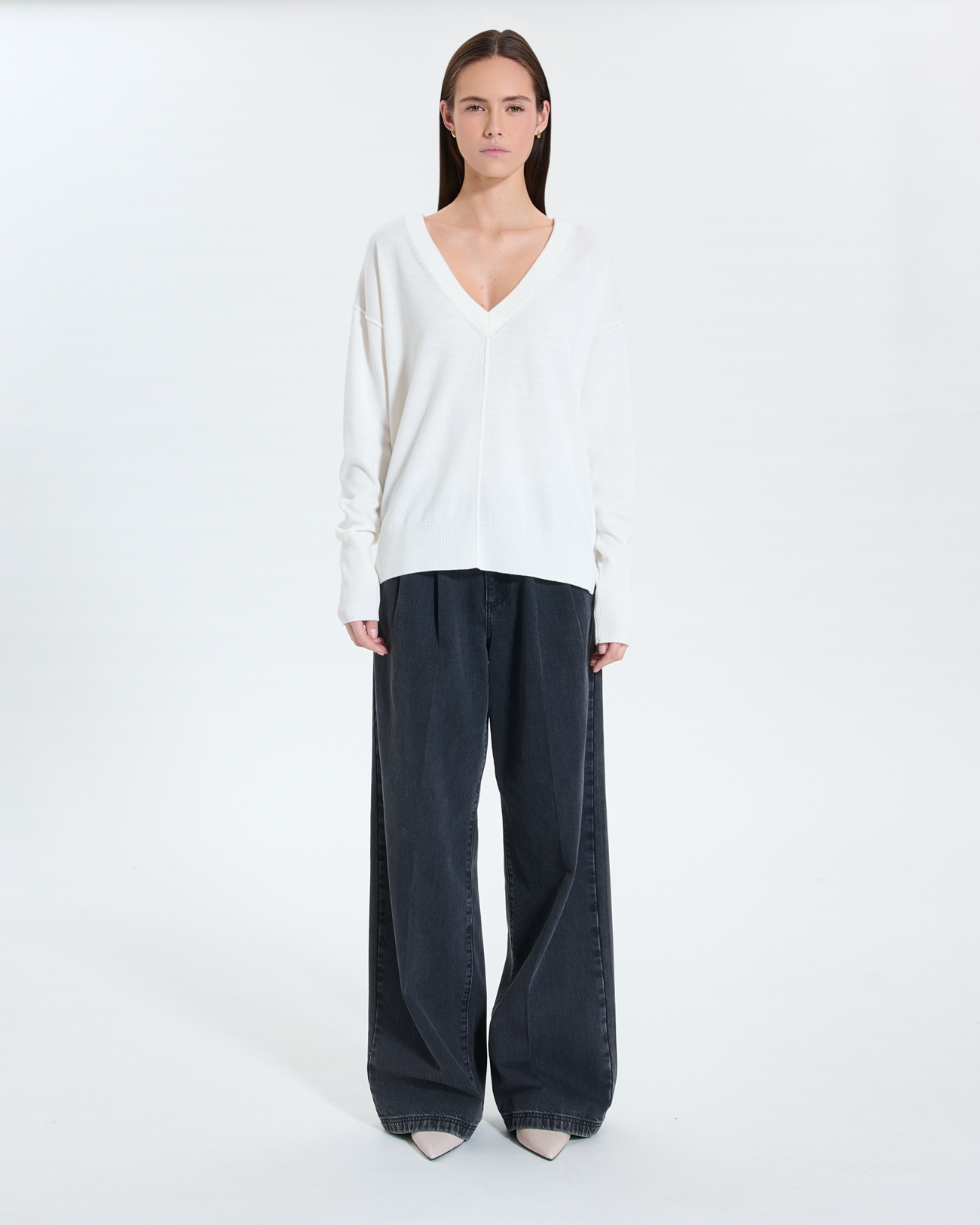 Pucci sweater Ecru V-neck sweater ZAPA