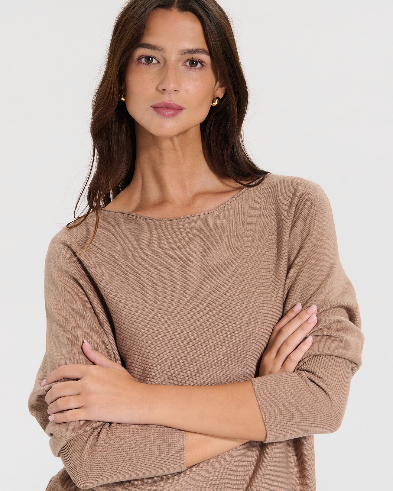 Penseeboat sweater Camel boat-neck sweater ZAPA