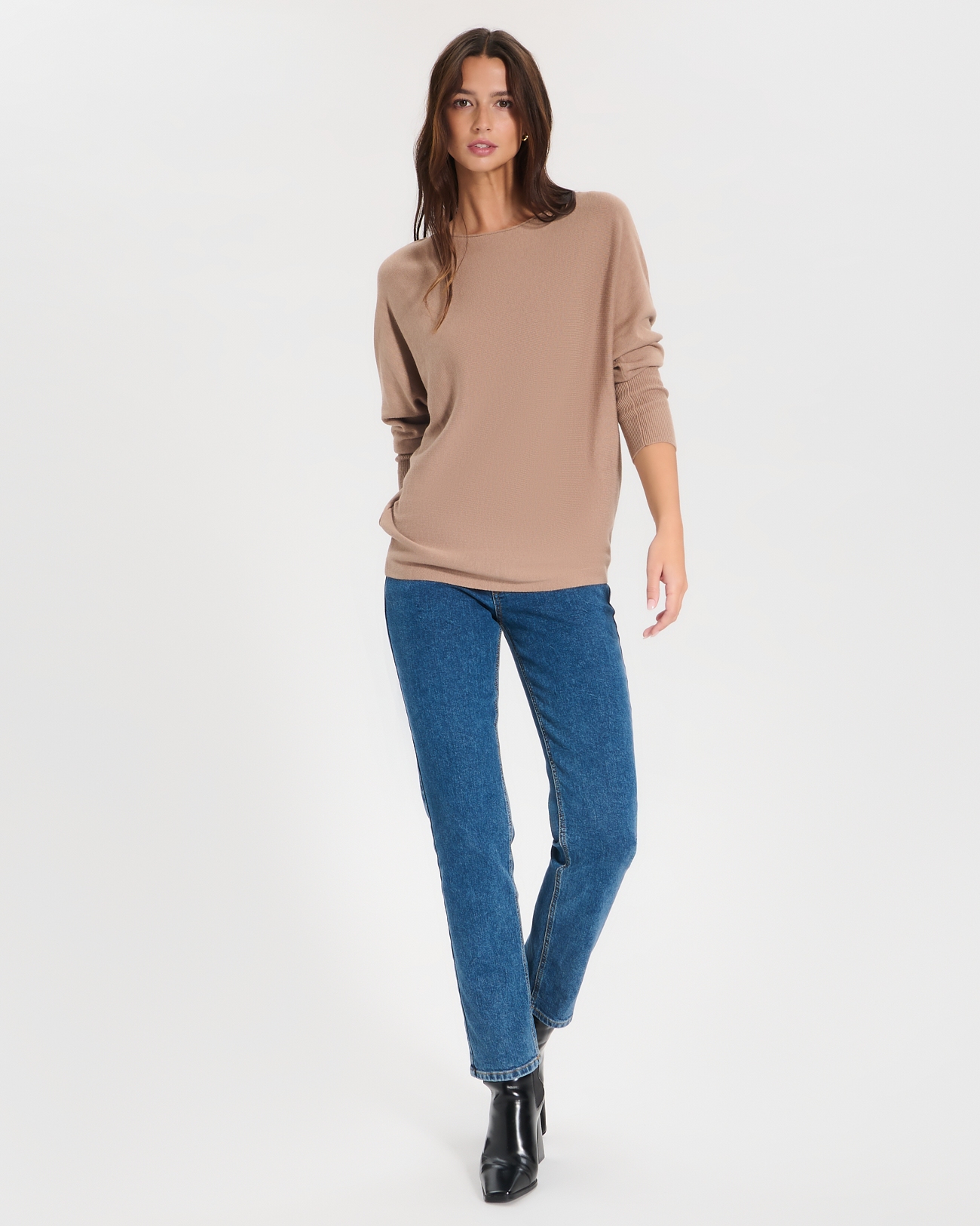 Penseeboat sweater Camel boat-neck sweater ZAPA