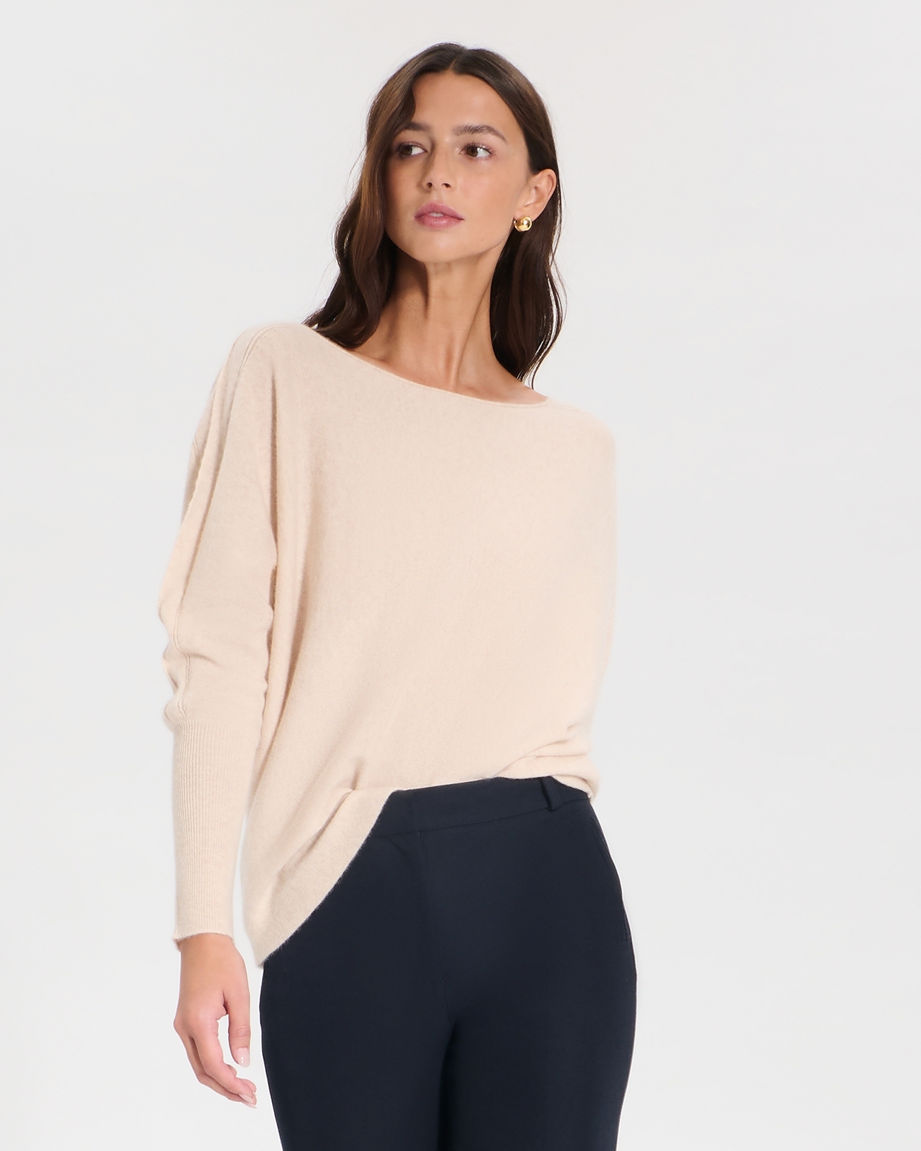Penseeboat sweater Heather beige boat neck sweater ZAPA