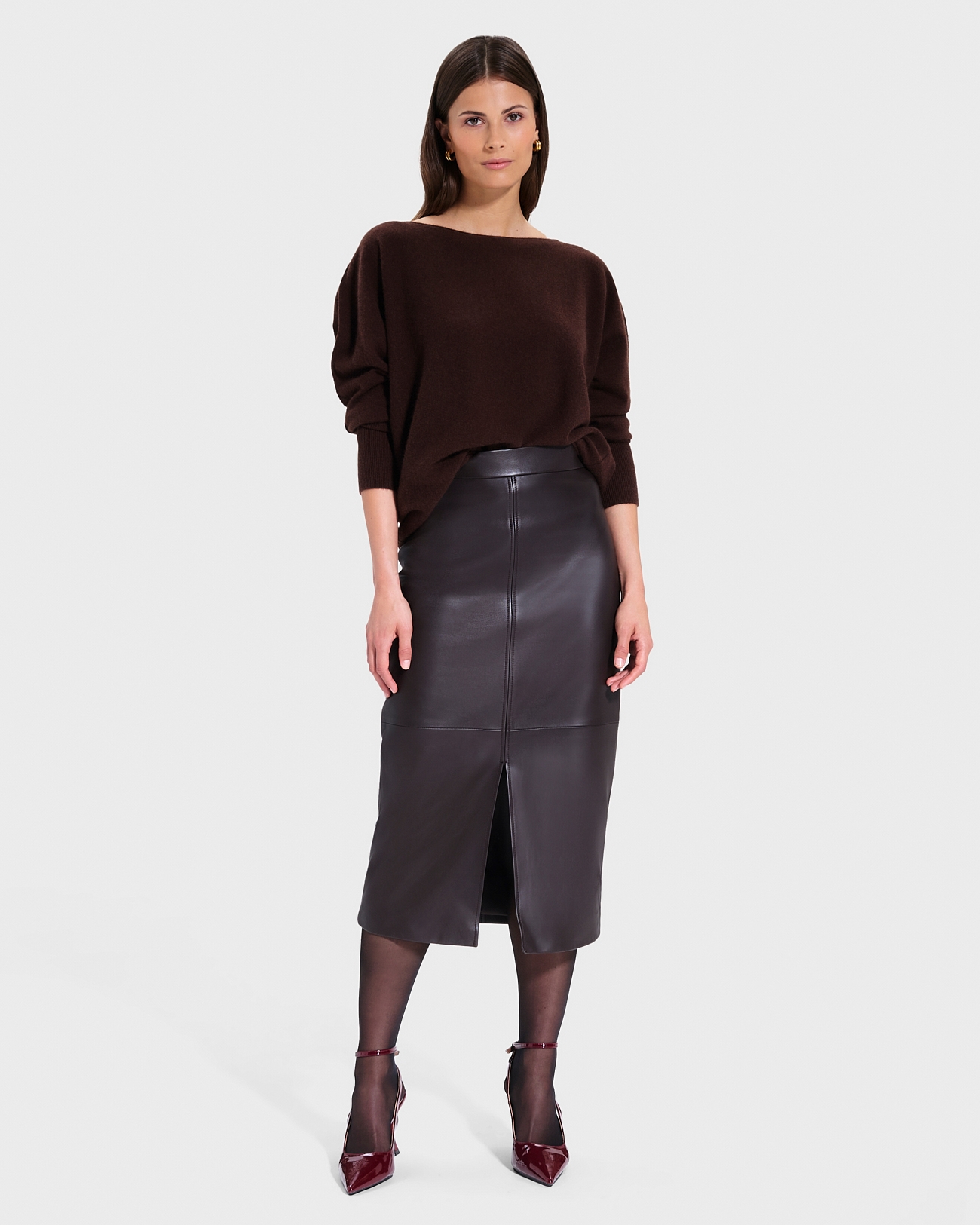Penseeboat Sweater Chocolate Boat Neck Sweater ZAPA