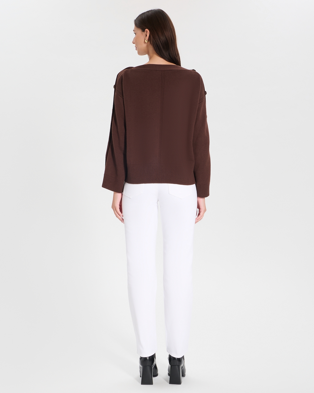 Nili sweater Chocolate boat neck sweater ZAPA