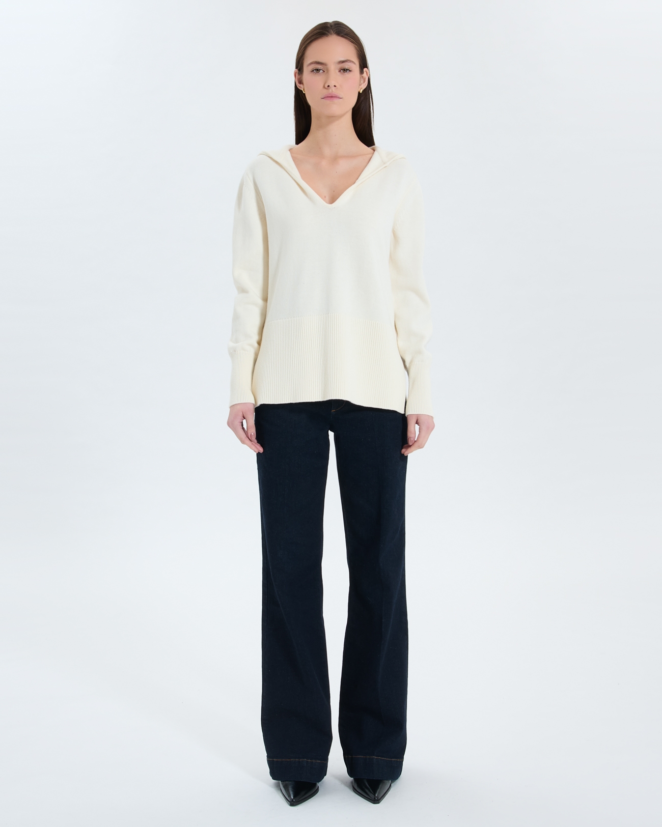 Novalie sweater Ecru hooded sweater ZAPA