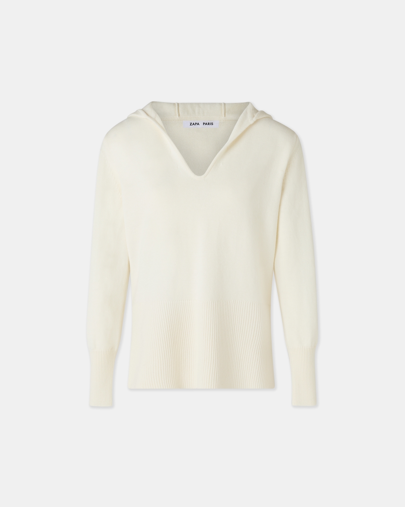 Novalie sweater Ecru hooded sweater ZAPA