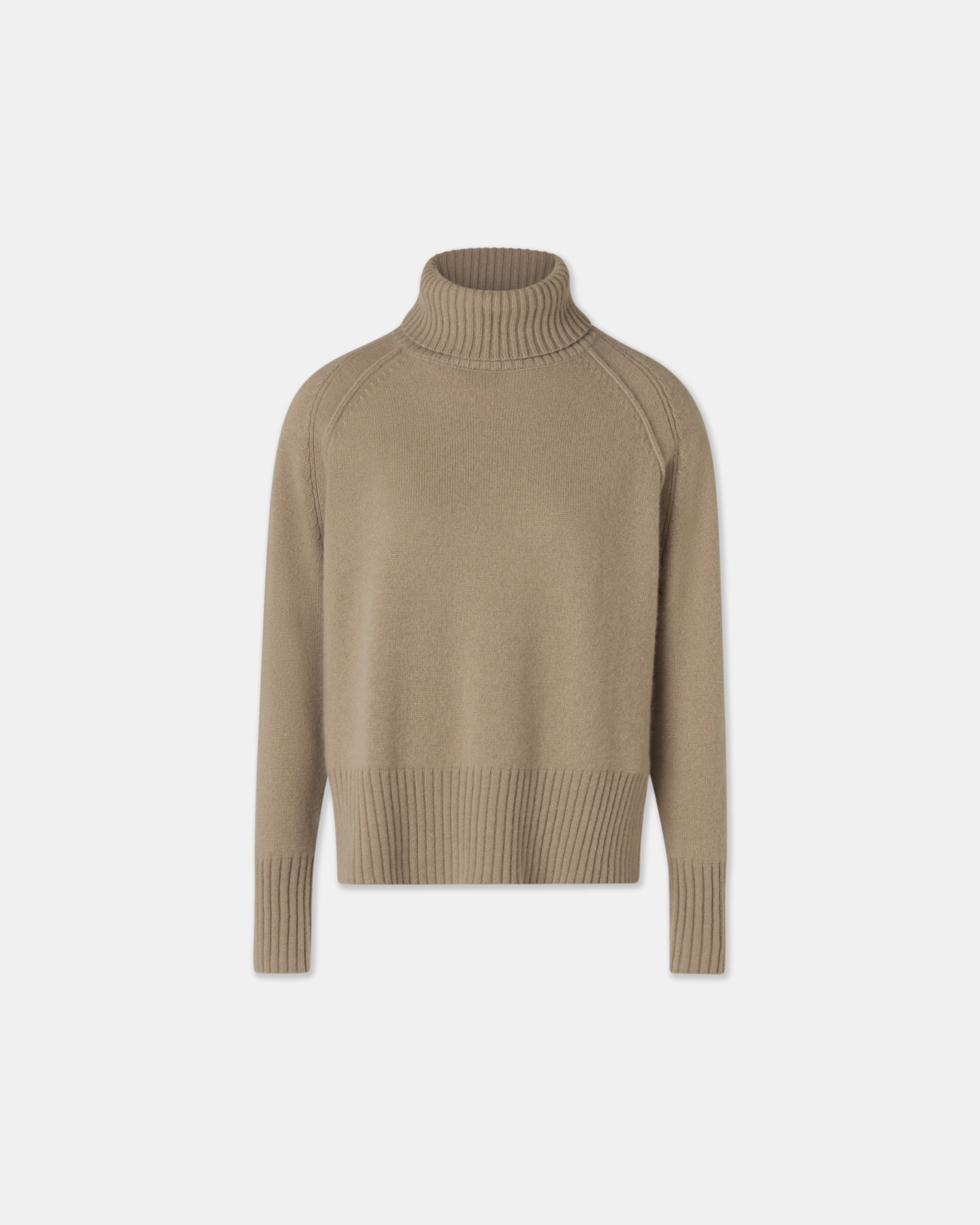 Nefeli Sweater Camel Loose Turtleneck Sweater ZAPA