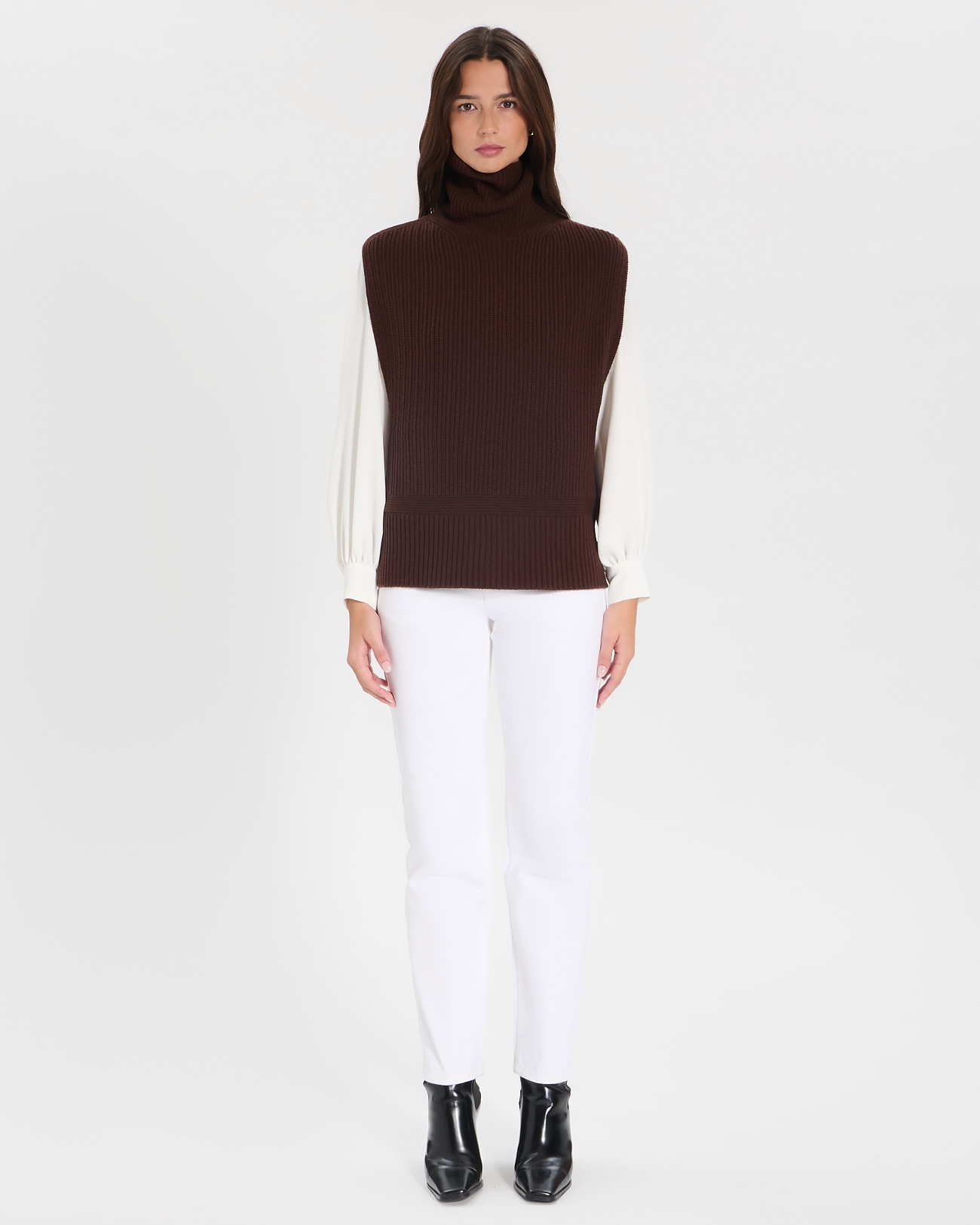 Nina sweater Chocolate sleeveless sweater ZAPA
