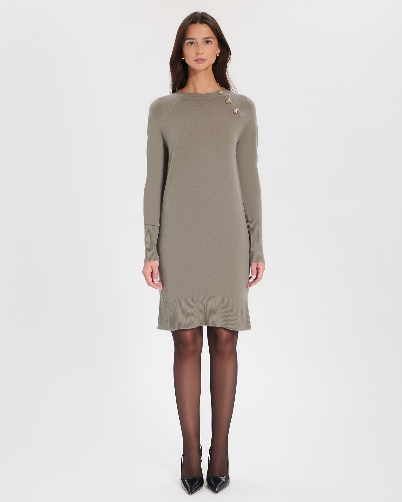 Rosamund dress Khaki knit dress ZAPA