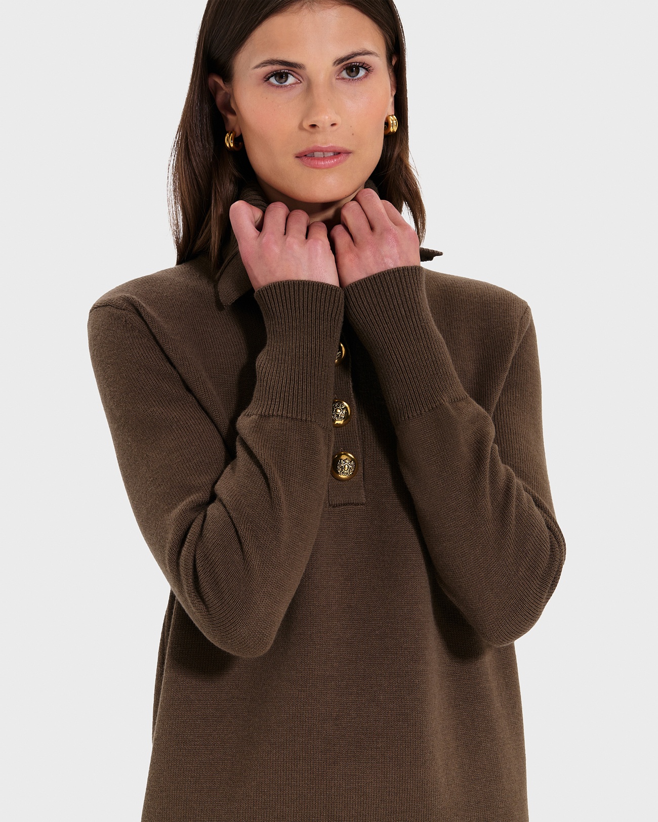 Ruriel Dress Khaki Knit Dress ZAPA