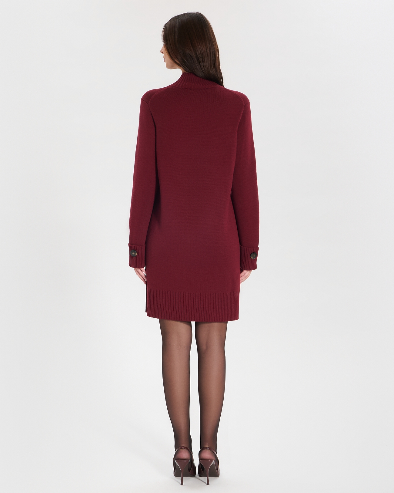 Ritan dress Short burgundy knit dress ZAPA