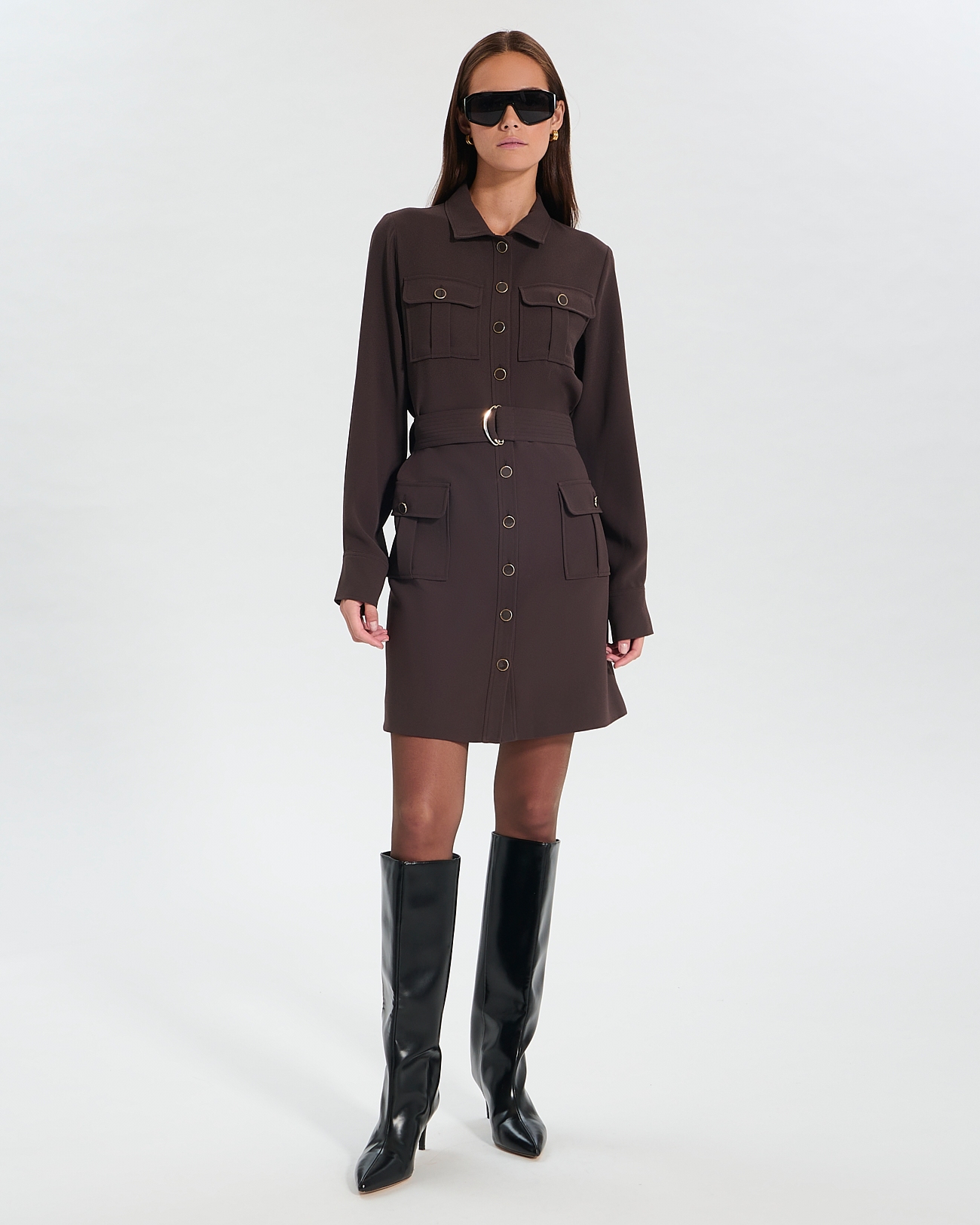 Rever dress Short chocolate dress ZAPA
