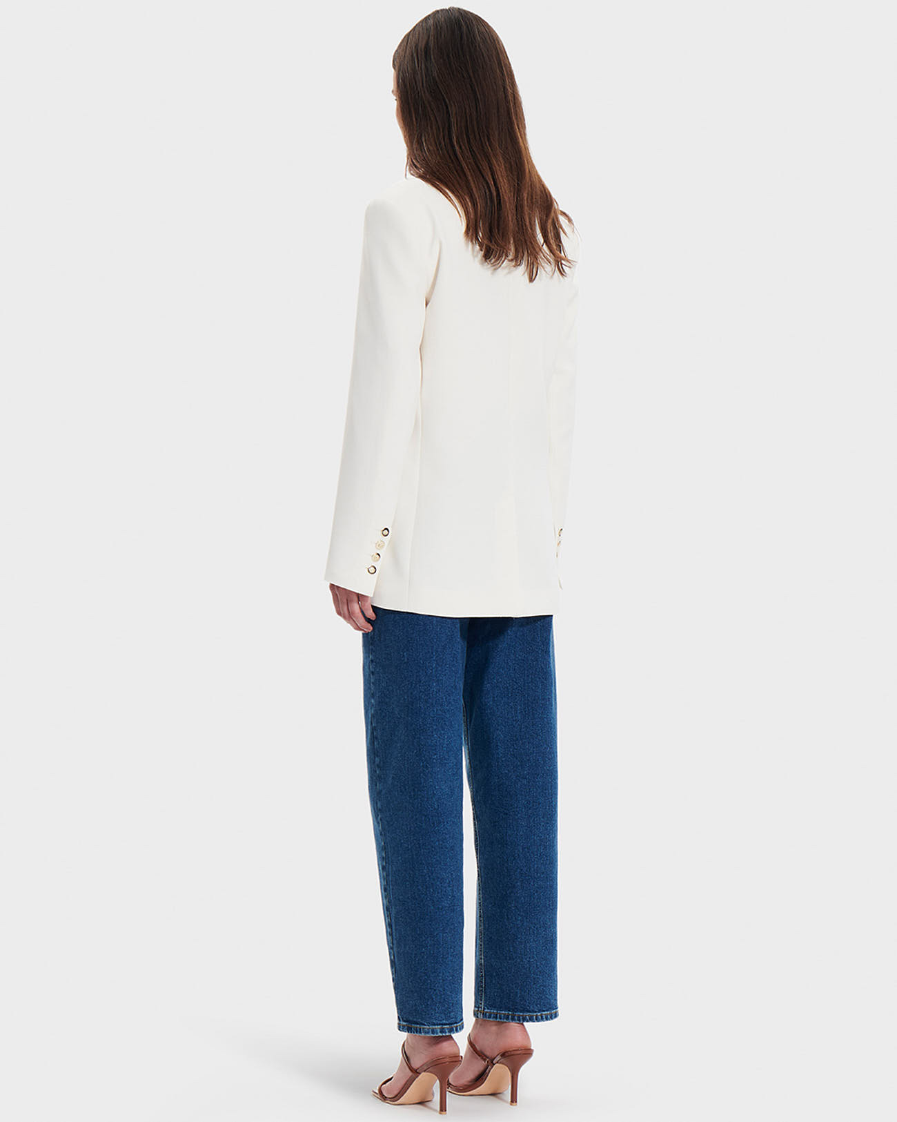 Victorina jacket Ecru crepe suit jacket ZAPA