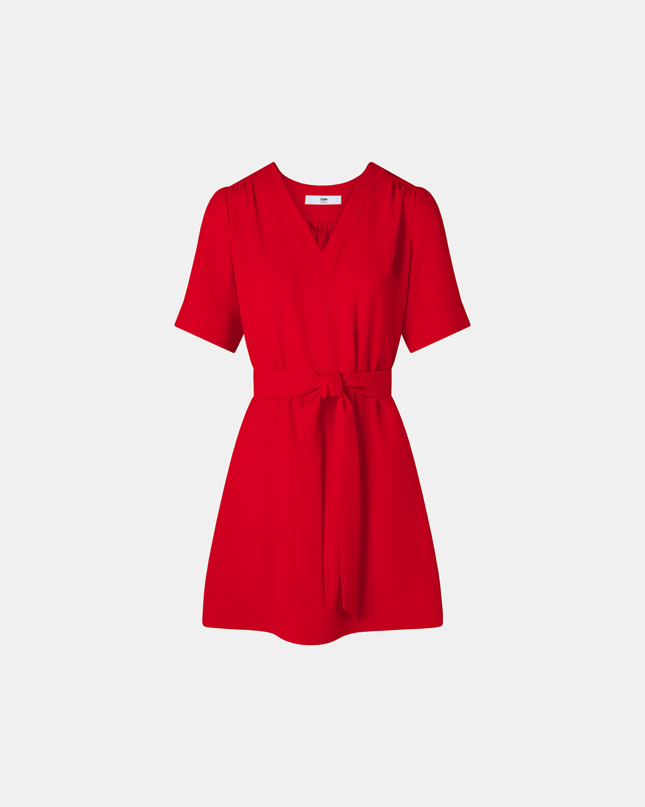 Retie dress Red fitted straight dress ZAPA