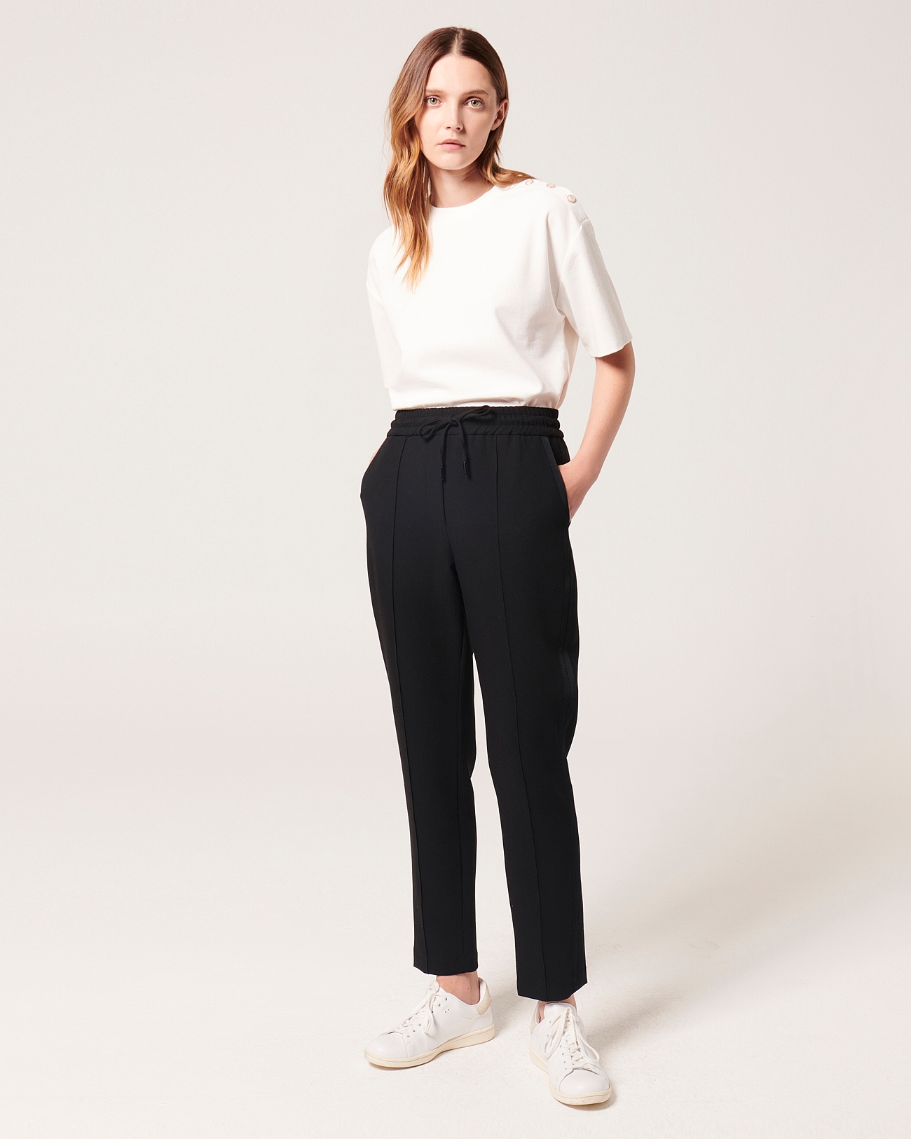 Piel pants Black elastic waist pants ZAPA