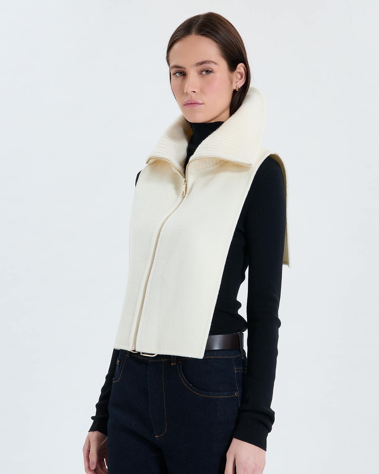 Cassandra collar Ecru zip collar ZAPA