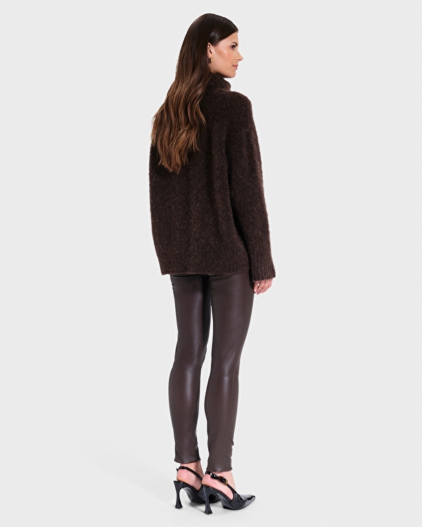 Piya Pants Chocolate Skinny Leather Pants ZAPA