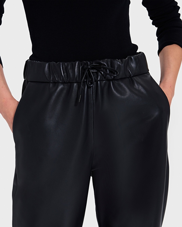 Phuket Pants Black Fluid Leather Pants ZAPA