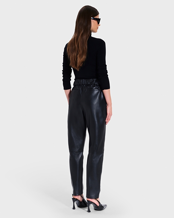 Phuket Pants Black Fluid Leather Pants ZAPA
