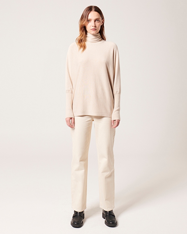 Pruna sweater Beige turtleneck sweater ZAPA